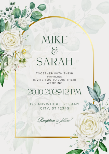 Sample invitation designed in Canva