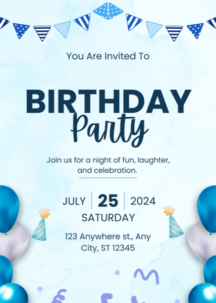Sample invitation designed in Canva